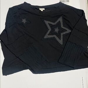 Black Star Patterned Sweater POL